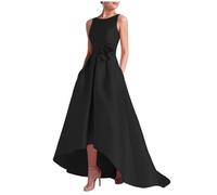 2025 Abito da Sera da Sera con mancorsi Floreale 3D Floral A-Line Florel A-Line con Tasca,Nero,M