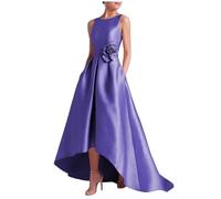 2025 Abito da Sera da Sera con mancorsi Floreale 3D Floral A-Line Florel A-Line con Tasca,Viola,S