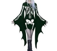2025 Abito gotico da donna a maniche calve-Souris- Abito medievale stampato scollo a V con lacci vintage sexy slim chic medievale rinascimentale vittoriano mi lungo vestito per cosplay Halloween