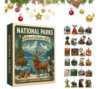 2025 Advent Calendar 24 Days Christmas Countdown with 24 National Parks for Boys, Girls, Kidss and Toddler, National Parks Christmas Tree Hanging Ornaments for Explorers & Nature Enthusiasts