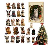 2025 Advent Cats Calendar - Christmas 24-Day Countdown with 2D Pendant Charm | Decorative Kitten Ornament Calendar for Collectors, Pet Lovers, Kids | Holiday Tree, Entryway, Window, Outdoor Door