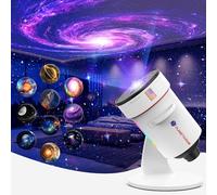 [2025 aggiornato] Proiettore galassia, proiettore a stella planetario HD con luce notturna a 7 colori realistico cielo stellato sistema solare nebulosa luna per camera da letto soffitto decorazione