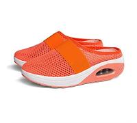 2025 Air Cushion Slip-On Walking Shoes Orthopedic Diabetic Walking Shoes, Air Cushion Shoes for Women, Mesh Orthopedic (Orange,38)
