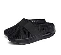 2025 Air Cushion Slip-On Walking Shoes Orthopedic Diabetic Walking Shoes, Air Cushion Shoes for Women, Mesh Orthopedic (Black,37)