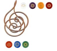 2025 Anelli a spirale in rame per le mani, anelli in rame per il palmo della mano, anelli a spirale Reiki con gemma di cristallo, gioielli fatti a mano per meditazione, guarigione, manifestazione