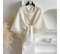 2025 Autunno e Inverno delle nuove donne collo avvolgente misto lana nappa scialle triangolare femminile ispessito con spalla calda lavorata a maglia