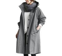 2025 Autunno Inverno Sciolto Comodo Cappotto Con Cappuccio Outwear Donna Elegante Giacca A Vento Inverno Selvaggio Cappotto Da Donna Giacca A Vento Leggero, Grigio, L