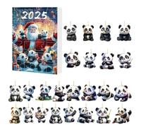 2025 Avvento di Natale - 24 giorni 2d Panda Charm Calendar Avvent 2025 - Decorazioni festive a sospensione per feste di compleanno per feste esterne per esterno per adulti Collezionisti