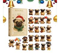 2025 Avvento Natalizio - Cani Acrilico 2D 24 Giorni Decor Stagionale - Calendario Avvento Decor Albero - per Casa Bambini Adulti Amanti dei Cani Regali