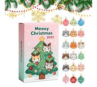 2025 Avvento Natalizio Per Amanti Dei Gatti | Decorazione Acrilica 2D Calendario Conteggio Alla Rovescia 24 Giorni | Ciondolo Albero Di Natale | Per Famiglia Bambini Adulti Regali Per Calze