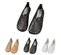 2025 Ballerine Donne Estate Comode Pelle Scarpe Piatte Vestire Festa Eleganti Fiori Ballerina Comodi Intrattenimento Scarpe Sportive Senza Lacci Morbido Traspiranti Scarpe Barefoot Mocassini, A04 Nero