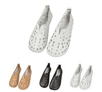 2025 Ballerine Donne Estate Comode Pelle Scarpe Piatte Vestire Festa Eleganti Fiori Ballerina Comodi Intrattenimento Scarpe Sportive Senza Lacci Morbido Traspiranti Scarpe Barefoot Mocassini, A06