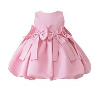 2025 Bambino Ragazza Vestito Bambini Ragazze Vestito Una Spalla Fiore Panno di Raso Piano Costume Tinta Unita Bambini Tennis per Ragazze, rosa, 12 mesi