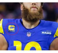 2025 Berretto La Rams Cooper Kupp Wr Blu 4 ⭐Stella Capitani Adesivo Oro C-Patch