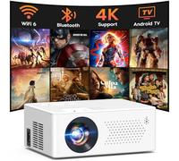 [2025 Built-in-Apps] PURSHE Smart Mini proiettore con WiFi e Bluetooth, Full HD 1080P 4K supportato proiettore portatile per film all'aperto con zoom, Home Cinema per gioco/telefono/dispositivi HDMI