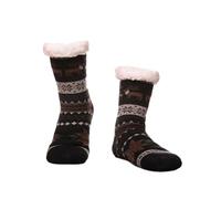 2025 Calde Ciabatte Uomo Pantofole Morbide Confortevoli Soffici Imbottite In Pile Calzini Antiscivolo Natalizie Calze Invernali 39-42 Nero Head, Nero , A