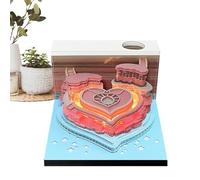 2025 Calendar - Desk Calendar | Calendar | Memo Pad Calendar, Creative Memo Pad Calendar | Valentine's Day Design Desk, Decorative LED Calendar With Light, Time Piece Calendar 2025