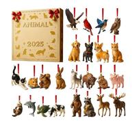 2025 Calendario 'Avvento Animali Natale | Decorazioni Acriliche 2D 24 Giorni,Calendario Conto Alla Rovescia Decorazioni Natalizie,Per Decorazione Casa Porta Ufficio Soggiorno Camera Parete Giardino