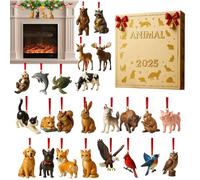 2025 Calendario 'Avvento Di Natale Animale - 24 Giorni Decorazione Acrilico 2D Per Feste - Calendario Conto Alla Rovescia di Ornamenti Festivi,Per La Decorazione Della Casa Porta D'Ingresso