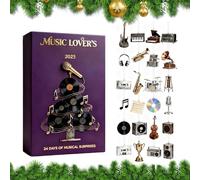 2025 Calendario 'Avvento Per Amanti Della Musica,24 Giorni Decorazione Ornamentale In Acrilico 2D,Calendario Del Conto Alla Rovescia Con Musicali | Per Casa Albero Di Natale Auto Finestra