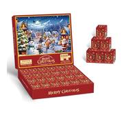 2025 Calendario dell'Avvento Jigsaw Puzzle, 24 scatole da 1008 pezzi, calendario per conto alla rovescia, puzzle Babbo Natale, regalo di Natale per ragazzi, ragazze, 70 x 50 cm (B)