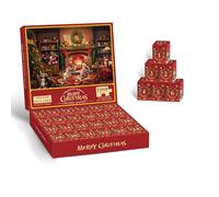 2025 Calendario dell'Avvento Jigsaw Puzzle, 24 scatole da 1008 pezzi, calendario per conto alla rovescia, puzzle Babbo Natale, regalo di Natale per ragazzi, ragazze, 70 x 50 cm (A)