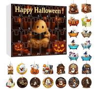 2025 - Calendario dell'Avvento per gli amanti dei libri, 24 pezzi, con fantasma, in schiuma, per l'Avvento, per Halloween e Natale, per libri di lettura di fantasmi, regali per (A)
