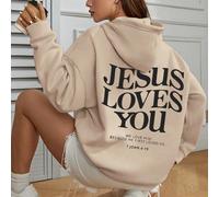 2025 Calore per Autunno/Inverno: Felpa con cappuccio in pile con grafica "Gesù è il mio eroe", comoda e casual con vestibilità morbida per uso quotidiano, scelta perfetta per la chiesa o le uscite, un