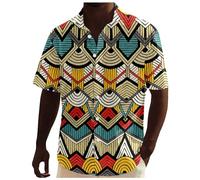 2025 Camicia a maniche corte da uomo in stile africano Dashiki stile tradizionale, vacanze estive in spiaggia hawaiane, camicie floreali Ankara Camicia da uomo foderata, beige., XXL
