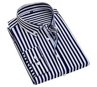 2025- Camicia da uomo a maniche lunghe- Camicia di grandi dimensioni a righe casual classici chic temperamento camicetta comoda ampia ogni giorno passa-ovunque Streetwear per l'autunno
