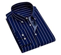 2025- Camicia da uomo a maniche lunghe- Camicia di grandi dimensioni a righe casual classici chic temperamento camicetta comoda ampia ogni giorno passa-ovunque Streetwear per l'autunno