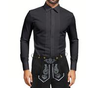 2025 Camicie da uomo per il tempo libero Slim Fit Button-Up Design Perfetto per l'inverno Stile versatile Comfort quotidiano Camicie da uomo inflazione, Nero , XXL