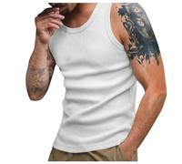 2025 Canotte Sportive Uomo Canotte Uomo Cotone Stringer Stampa Tropicale Hawaiana T-Shirt Senza Maniche Unisex Trasparente Pullover Maglietta Estivo Gym Smanicato Uomo per Palestra Spiaggia