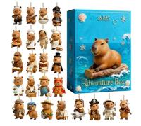 2025 Capybara Avvento Calendars - 24-Day conto alla rovescia, 2D acrilico Capybara Ornamento Calendar with Toy Figures | Festive Decor for Car Rearview, Mantel, Backpack | Holiday Tradition Display