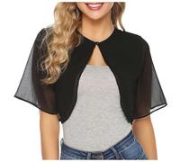 2025 Cardigan per le Donne Scialle Donne Elegante Cardigan di Seta Trapuntato Gilet Manica Sottile Cardigan Copertura di Nozze Vestito Spiaggia b0744lyx5x Maglioni Corte per, Nero , XL
