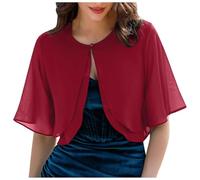2025 Cardigan per le Donne Scialle Donne Elegante Cardigan di Seta Trapuntato Gilet Manica Sottile Cardigan Copertura di Nozze Vestito Spiaggia b0744lyx5x Maglioni Corte per, Rosso, XL