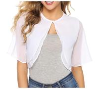 2025 Cardigan per le Donne Scialle Donne Elegante Cardigan di Seta Trapuntato Gilet Manica Sottile Cardigan Copertura di Nozze Vestito Spiaggia b0744lyx5x Maglioni Corte per, bianco, M