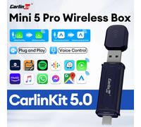 2025 CarlinKit 5 CarPlay Wireless Android Auto Adattatore cablato a wireless Plug And Play per iPhone Android Phone Wireless Connect Car Aggiornamento online Mini 3 CarlinKit Genuine