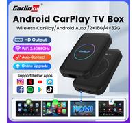 2025 CarlinKit LITE S Android TV Box Wireless Carplay Android Auto Per Youtube Netflix IPTV Uscita HD 5G WIFI Plug And Play GPS