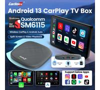 2025 CarlinKit Smart CarPlay Ai Box Supporto Android 13 Netflix YouTube Schermo diviso Wireless Android Auto e CarPlay Smart TV Box JP SM6115 S2 4GB RAM 64GB ROM