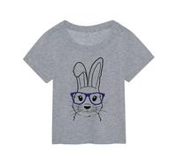 2025 Cartoon Tees Camicie per bambini Ragazzi Ragazze Estate Running Trendy Loose Top Cute Graphic T Shirt Loose Fit Casual Manica Corta Turistico Costume Tee Shirt Tshirt, Grigio, 5-6 Anni