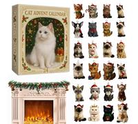 2025 Cat Lover's Advent Calendars | 2D Acrylic Cat Pendants for Christmas Tree | Cute Holiday Cats Calendar with 24 Advent Boxes, Artistic Ornament for Women Men Boys Girls Adults Calendars Countdown