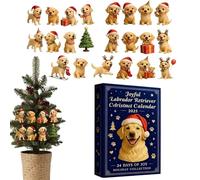 2025 Christmas Advent Dog, Dog Ornament Countdown Calendar, 24 Days Holiday Decoration 2D Acrylic For Home Tree Car Rearview Mirror Wall Window Door Adults Kids Vacation Party Favors