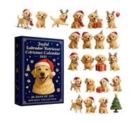 2025 Christmas Advent Dog, Dog Ornament Countdown Calendar, 24 Days Holiday Decoration 2D Acrylic For Home Tree Car Rearview Mirror Wall Window Door Adults Kids Vacation Party Favors