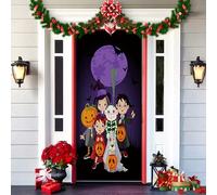 2025 Christmas and Halloween Front Door Cover, Christmas and Halloween Front Door Cover Decoration, A Fun and Festive Decor for Home Outdoor Indoor Ornament (20)
