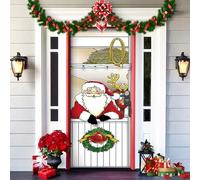 2025 Christmas and Halloween Front Door Cover, Christmas and Halloween Front Door Cover Decoration, A Fun and Festive Decor for Home Outdoor Indoor Ornament (14)