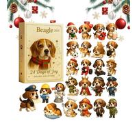 2025 Christmas Calendar - 24 Days Advent 2D Acrylic Animal Countdown Ornaments | Festive Holiday Decor with Cute PetThemed Designs, Perfect for Family Home Window Wall Mantel Display, 26x18x3cm