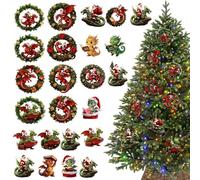 2025 Christmas Calendar Dragon Ornament Advent - 2D Acrylic Pendant for Countdown | 24-Day Flying Dragon Decorations with Festive Charm, Ideal for Home, Christmas Tree, Car Mirror, 26x18x3,7cm