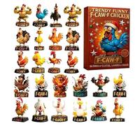 2025 Christmas Calendar - Flat 2D Acrylic Christmas Ornament, 24-Day Countdown Calendar with Chicken Tree Design, Festive Home Decor, Ornament for Wife Husband Son Daughter