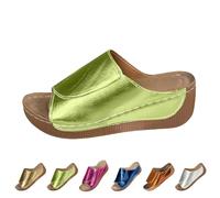 2025 Ciabatte Donna Estive Eleganti con Zeppa Sandali Ortopediche Aperte Comode Supporto Arco Ciabatta Moda Casual Leggeri Sandalo Elegante da Casa Pantofole Punta Aperta Antiscivolo Slippers Spiaggia